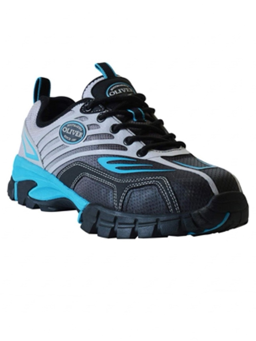 Honeywell Olivers Womens Black & Blue Athletic Steel Toe Sneakers